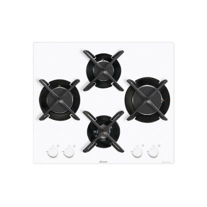 Image de Plaque de cuisson encastrable 60cm, 4 feux gaz, 7700W - Sauter SPG9465W - Blanc