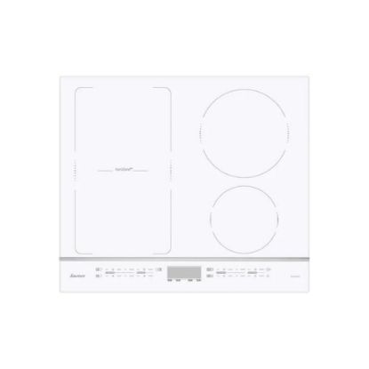 Image de Plaque de cuisson encastrable induction 60cm, 2 foyers + 1 zone flexible, 7200W - Sauter SPI4664W - Blanc