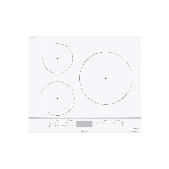 Image de Plaque de cuisson encastrable induction 60cm, 3 foyers, 7400W - Sauter SPI9544W - Blanc