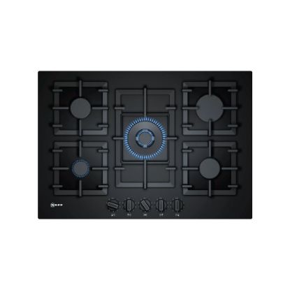 Image de Plaque de cuisson gaz 75cm, 5 foyers dont 1 wok, 11500W - Neff N70 T27CS59S0 - noir