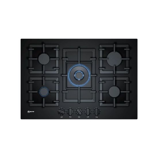 Picture of Plaque de cuisson gaz 75cm, 5 foyers dont 1 wok, 11500W - Neff N70 T27CS59S0 - noir