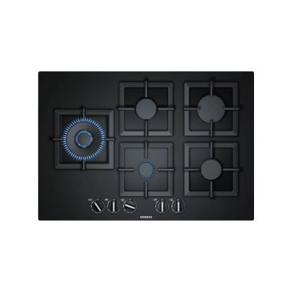 Image de Plaque de cuisson gaz 75cm, 5 foyers, 11500W - Siemens iQ500 EP7A6SB20 - noir