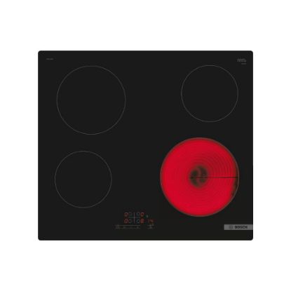 Image de Plaque de cuisson vitrocéramique 60cm, 4 foyers, 6600W - Bosch Série 4 PKE611BB8E - noir