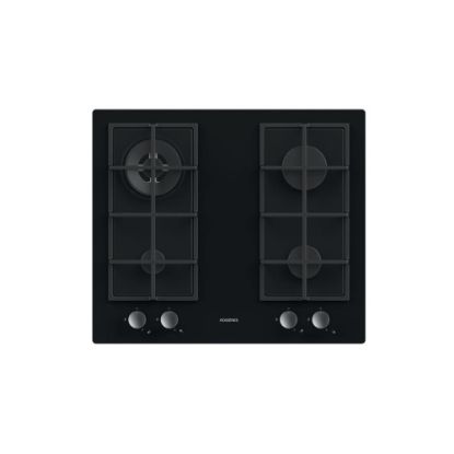 Image de Plaque de cuisson gaz encastrable 60cm, 4 foyers, 9450W - Rosières RVG6BR4SB/1 - noir