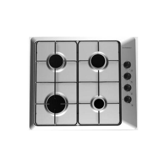 Image de Plaque de cuisson gaz encastrable 60cm, 4 foyers, 7500W - Schneider SCTG6040X1 - inox