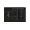 Image de Plaque de cuisson gaz encastrable 75cm, 5 foyers, 11700W - Rosières RVG7WL4WC5B - noir