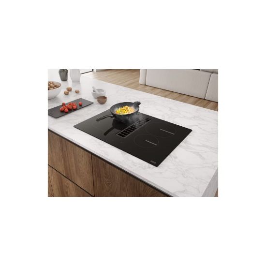 Plaque de cuisson induction encastrable avec hotte intégrée 70cm, 4 foyers avec une zone flex