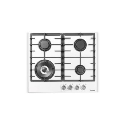 Picture of Plaque de cuisson gaz encastrable 60cm, 4 foyers, 8000W - Scholtes SOTG1630W - blanc