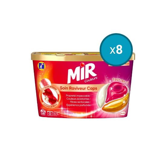 Image de 8x Lessive capsule raviveur de couleurs Mir, 18 capsules