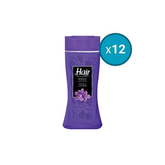 Image de 12x Gel douche Raisin et Lavande Hair, 500ml