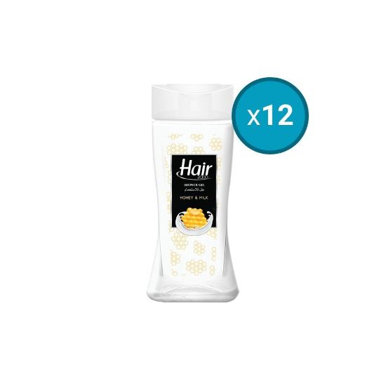 Image de 12x Gel douche Miel et Lait Hair, 500ml