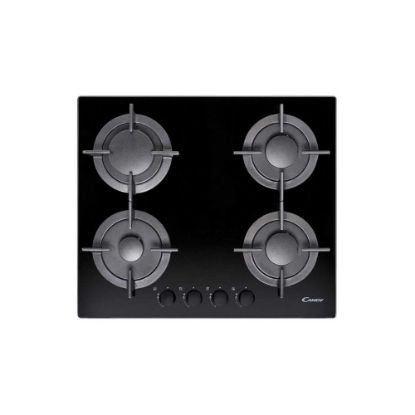 Image de Plaque de cuisson gaz encastrable 60cm, 4 foyers, 7000W - Candy CGVS644GN - noir