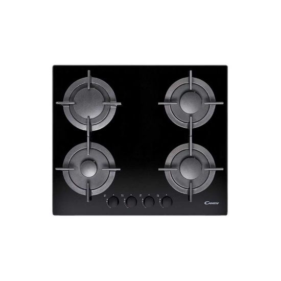 Picture of Plaque de cuisson gaz encastrable 60cm, 4 foyers, 7000W - Candy CGVS644GN - noir