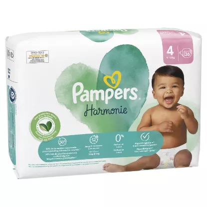 Picture of Couches Bébé Pampers Harmonie Taille 4, 9-14 kg, 36 Couches