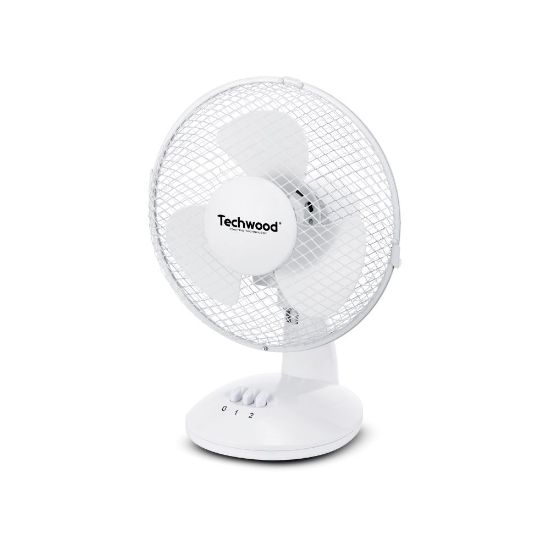 Ventilateur de table - Techwood TVE-233 - blanc   - Shopping et  Courses en ligne, livrés à domicile ou au bureau, 7j/7 à la Réunion