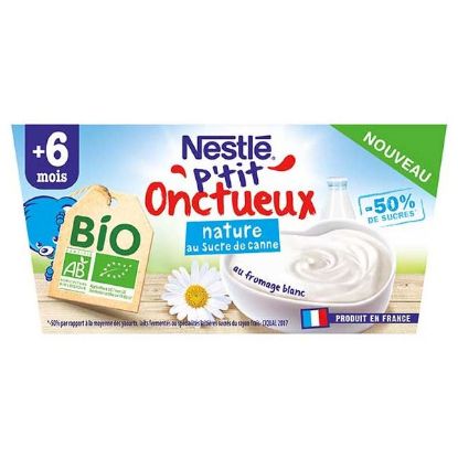 P'tit Onctueux Bio Nature au sucre de canne (4x90g)