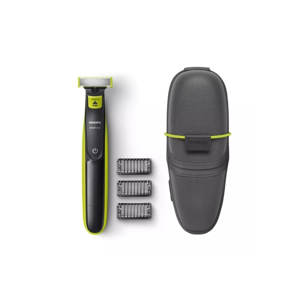 Tondeuse barbe multi-usage OneBlade + 3 sabots et une trousse de voyage ...