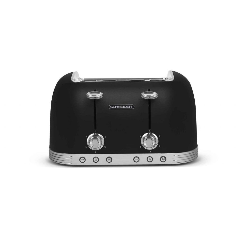 Grille-pain vintage 4 fentes 1630W Schneider - noir