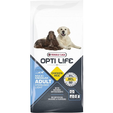 OptiLife Adulte Medium & Maxi Stérilisé Poulet 12.5Kg | ChezVous.re ...