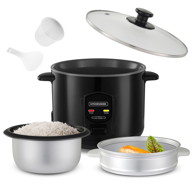 Cuiseur à riz 1,8L avec panier vapeur Japan X Black Series de Kitchencook - noir | ChezVous.re ...