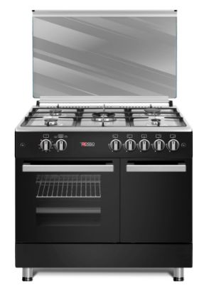 Image de Cuisinière 5 feux gaz et four électrique DeRosso DR-9060EW1-B - noir