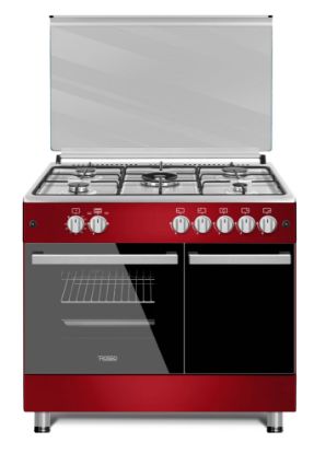 Picture of Cuisinière 5 feux gaz et four électrique DeRosso DR-9060EW1-R - rouge