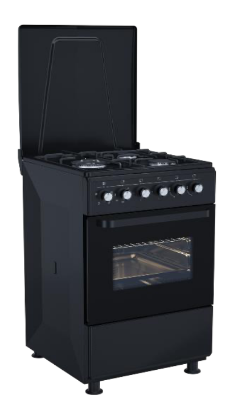 Image de Cuisinière 3 feux et four à gaz DeRosso NDR-5050FG3-B - noir