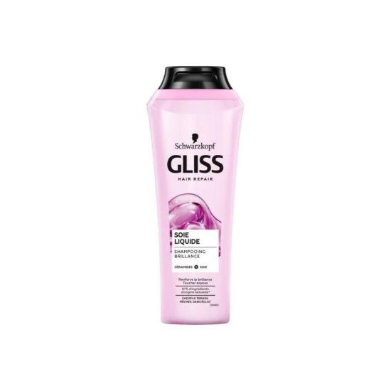 Image de Shampoing Brillance Soie Liquide pour Cheveux Ternes Rêches Sans Éclat Schwarzkopf GLISS Hair Repair, 250ml