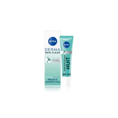 Soin exfoliant nuit visage peaux à imperfections Nivea Derma Skin Clear, 40ml