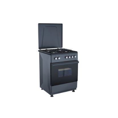 Image de Cuisinière gaz 4 feux et four électrique, 60x60cm - Merlin MF-6060CGFE-A - anthracite