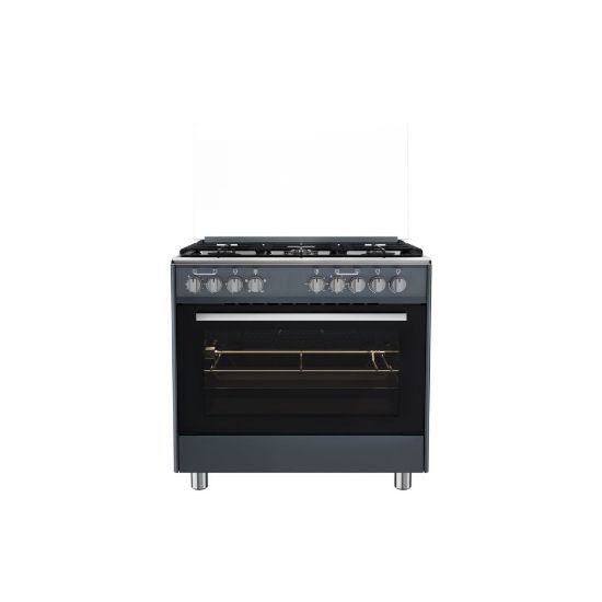 Picture of Cuisinière gaz Butanette 5 feux et four électrique, 90x60cm - Merlin MF-6090CGFE-A - anthracite