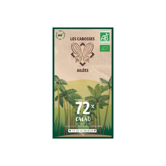 Image de Tablette de chocolat noir BIO 72% - Les Cabosses Ailées, 75g