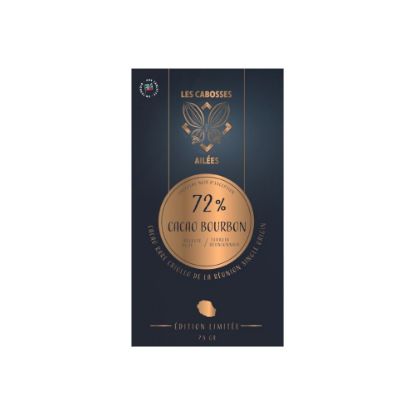 Picture of Tablette de chocolat noir Cacao Bourbon 72% - Les Cabosses Ailées, 75g