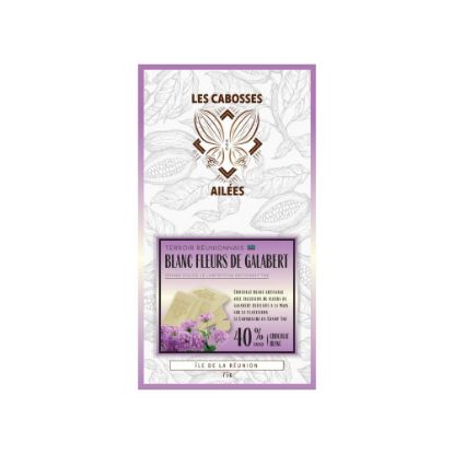 Image de Tablette de Chocolat Blanc aux Fleurs de Galabert - Les Cabosses Ailées, 75g