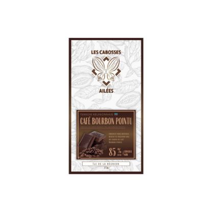 Image de Tablette de Chocolat Noir 85% aux Éclats de Café Bourbon Pointu - Les Cabosses Ailées, 75g