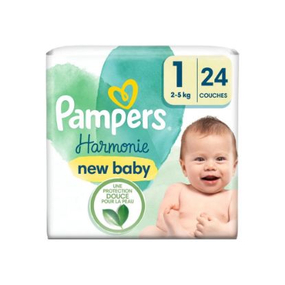 Picture of Couches Bébé Pampers Harmonie Taille 1, 2-5kg, 24 Couches