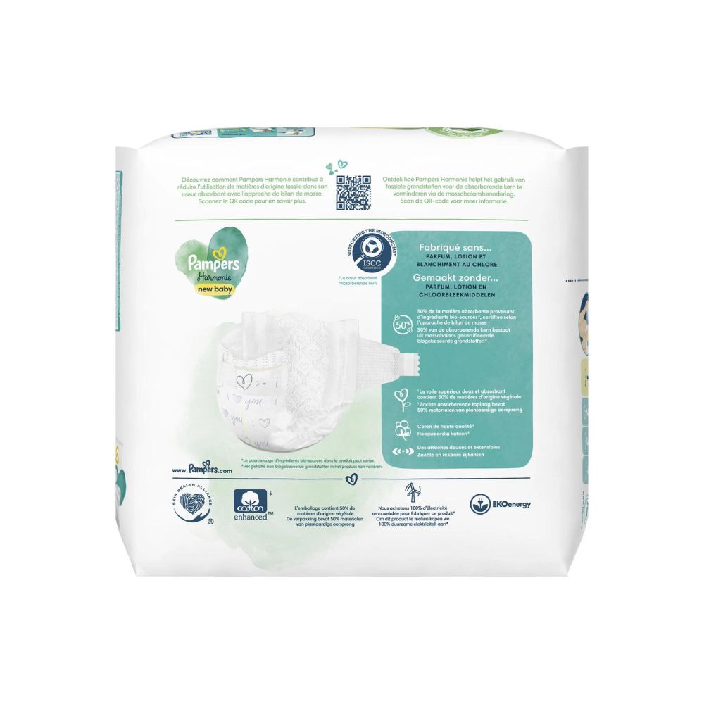 Couches Bébé Pampers Harmonie Taille 1, 25kg, 24 Couches ChezVous.re