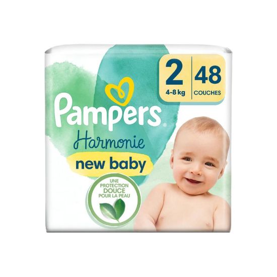 Couches Bébé Pampers Harmonie Taille 2, 4-8 kg, 48 Couches