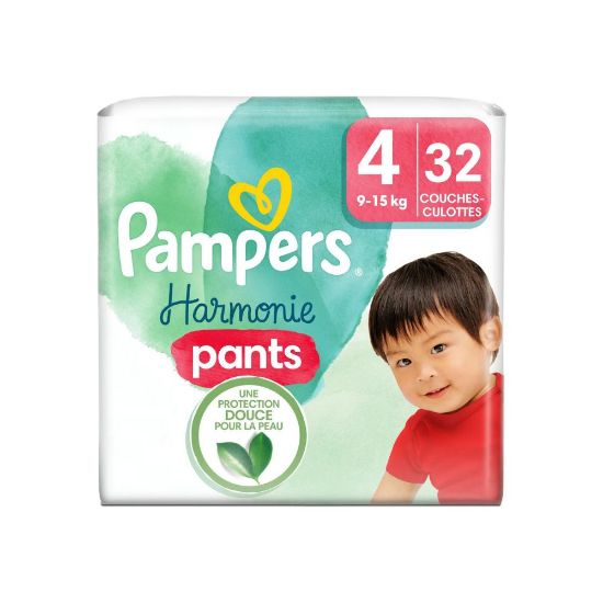 Picture of Couches-Culottes Pampers Harmonie Pants Taille 4, 9-15kg, 32 Culottes