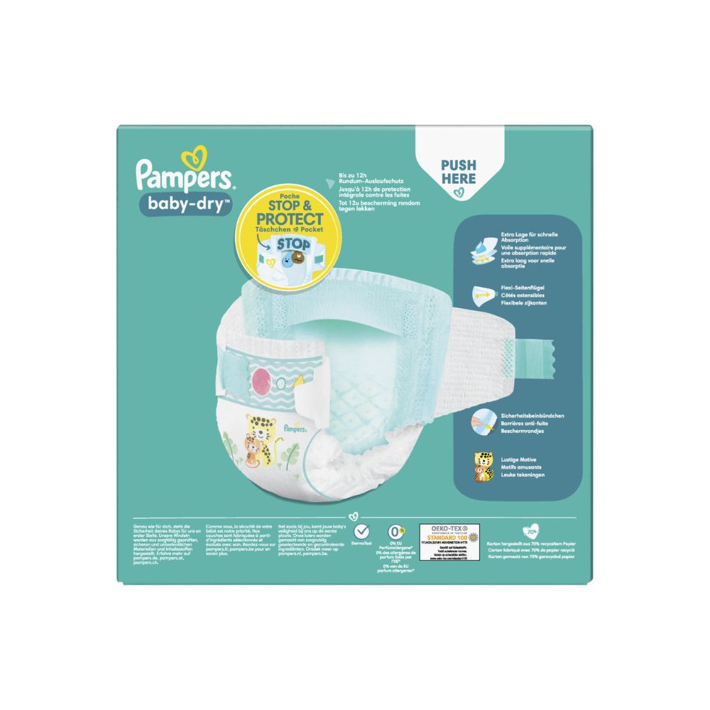 Couches Bébé Pampers BabyDry Taille 3, 612 kg, Mega Pack 112 Couches