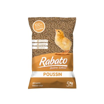Image de Alimentation pour poussins en granulés - Rabato - 5kg