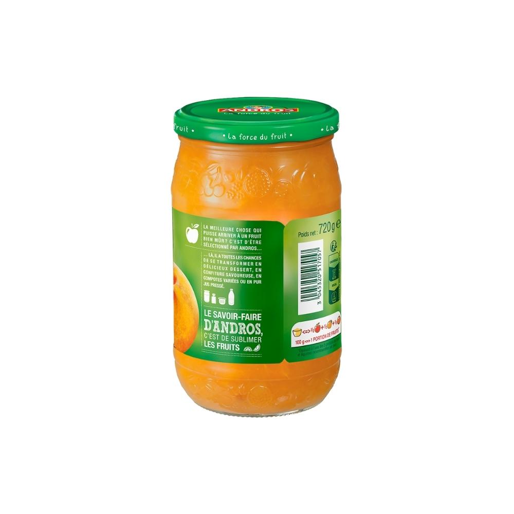 Compote dessert fruitier Pomme, Abricot & Pêche en morceaux Andros 750g ChezVous.re
