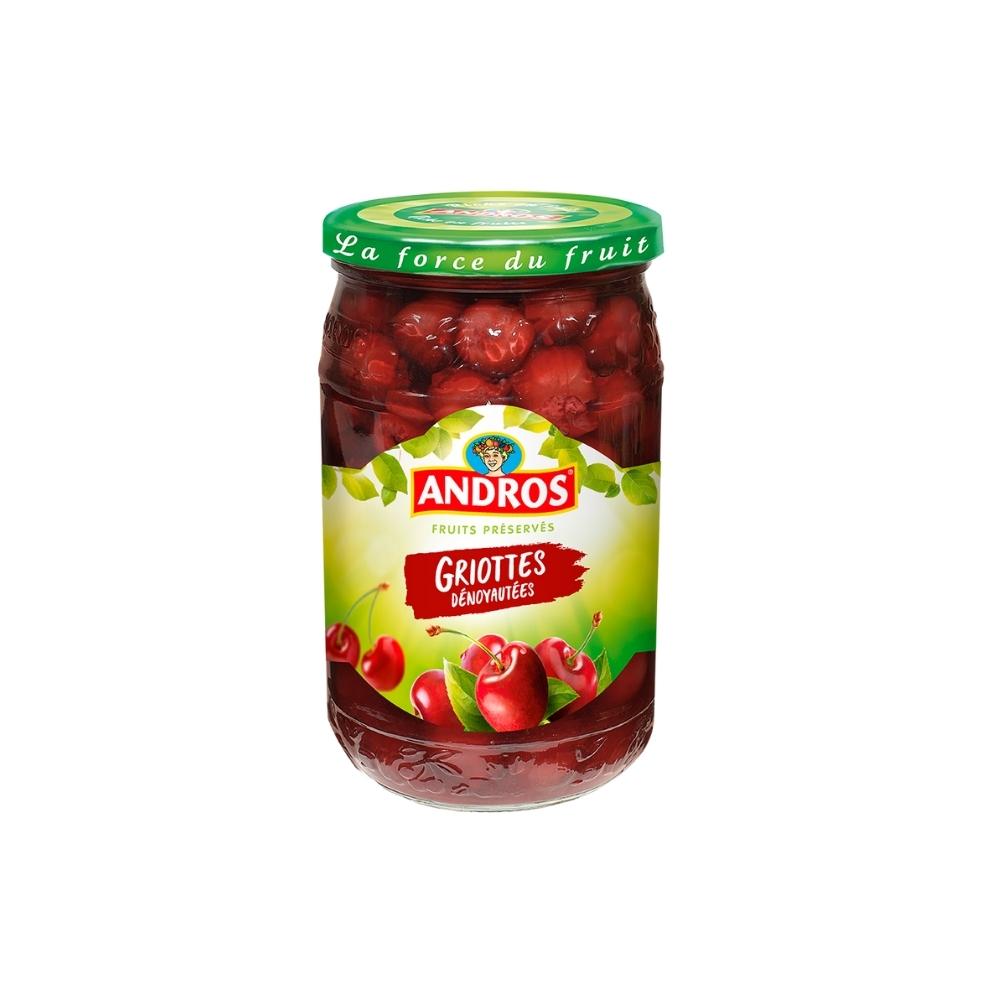 Cerises griottes dénoyautées Andros 350g ChezVous.re Shopping
