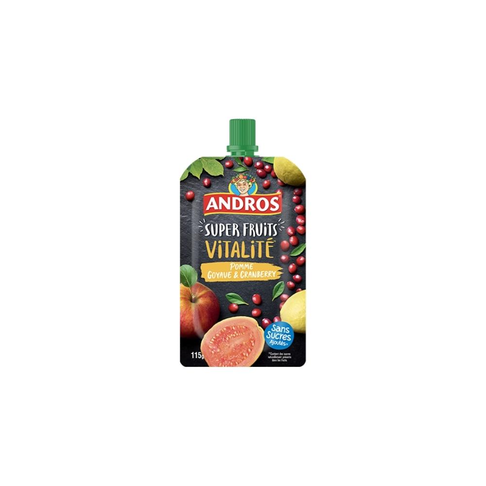 Compote gourdes SuperFruits Vitalité Pomme, Goyave et Cramberry
