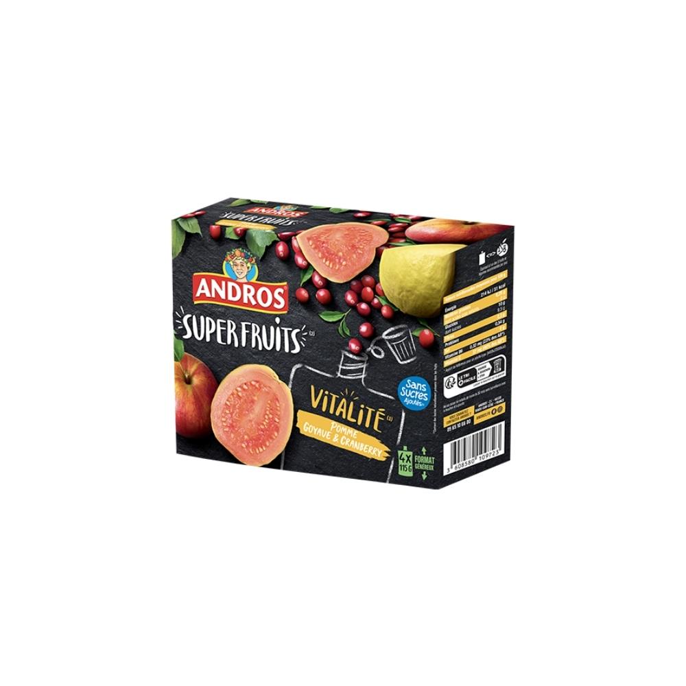 Compote gourdes SuperFruits Vitalité Pomme, Goyave et Cramberry