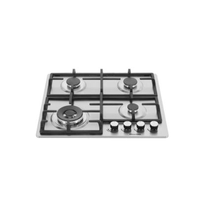 Image de Plaque de cuisson gaz encastrable 60cm 4 foyers 8060W Hisense HHU60GAGR - inox