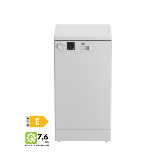 Lave-vaisselle pose libre 10 couverts 45cm - Beko b100 DVS05024W - blanc    - Shopping et Courses en ligne, livrés à domicile ou au bureau,  7j/7 à la Réunion