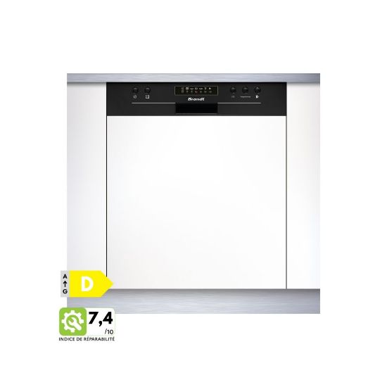 Lave-vaisselle intégrable 14 couverts, 60cm - Brandt BDB424LB - Noir    - Shopping et Courses en ligne, livrés à domicile ou au bureau,  7j/7 à la Réunion