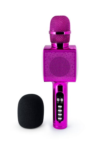 Image de Microphone karaoké avec effets lumineux (Rose) – BIG BEN PARTYBTMIC2PK