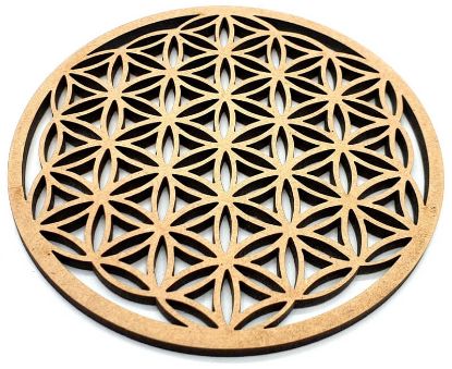 Picture of Plaque fleur de vie en bois 10 cm - épaisseur 3mm
